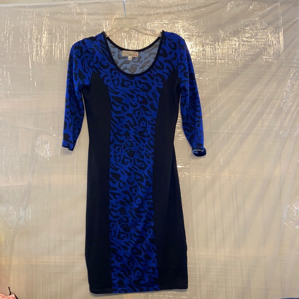 See Video: Blue & Black Zebra Print Dress